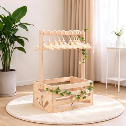 Wooden Baby Shower Storage Crate - Nursery Organizer with Handle