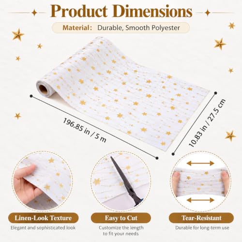 White Advent Table Runner 16ft Ramadan Christmas Party Decor