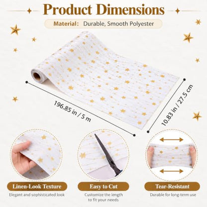 White Advent Table Runner 16ft Ramadan Christmas Party Decor