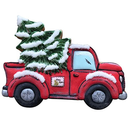 Christmas Tree Pickup Truck Cookie Cutter - Festive Baking Tool, 4.9 x 3.6 inches