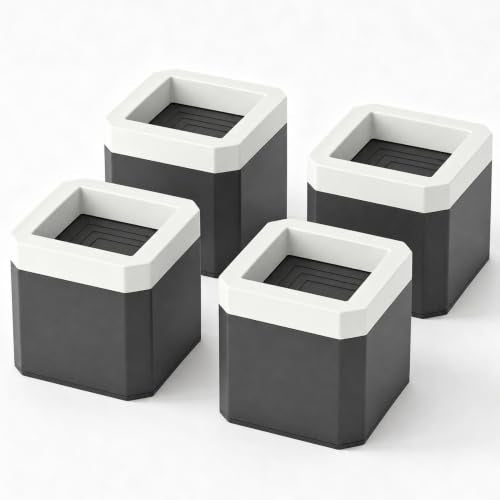 3.1 Inch Bed Risers Black Square Furniture Risers for 1100 lbs - 4 Pack