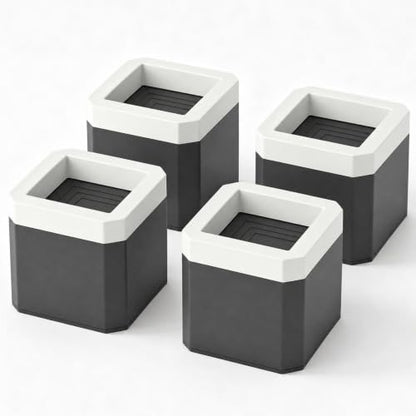 3.1 Inch Bed Risers Black Square Furniture Risers for 1100 lbs - 4 Pack