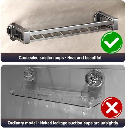 Heavy Duty Suction Cup Shelf 50cm Wall-Mounted Organizer for Bathroom & Kitchen