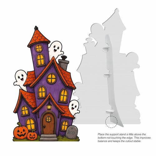 Halloween Cutout Standee - Haunted House Porch & Yard Decor, 5 ft - Variation of Haunted House / 5 ft