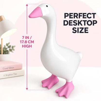 Pink Desk Goose 7 Inch Cute Desktop Statue Gift for Women - LINLINGTOYS