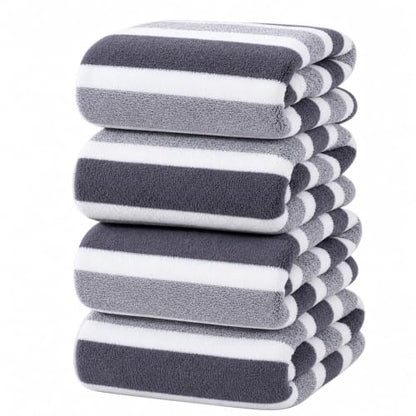 Large Microfiber Bath Towel Set - 4 Soft Quick-Dry 34.6" x 67" Gray