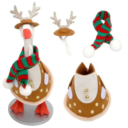 Christmas Reindeer Desk Goose Outfit - Holiday Office Decor Accessory