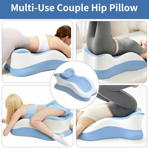 Blue Grey Ergonomic Support Pillow for Reading & Couples, Multi-Functional Body Wedge