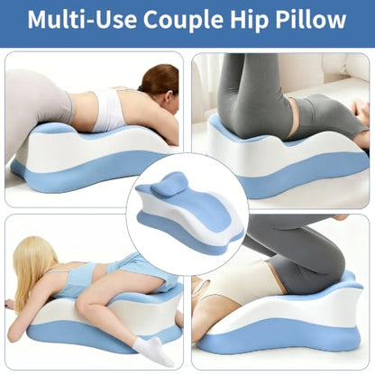 Blue Grey Ergonomic Support Pillow for Reading & Couples, Multi-Functional Body Wedge