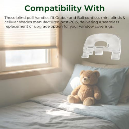 Cordless Honeycomb Shade Lift Handles for Graber Bali Blinds - 6 Pack