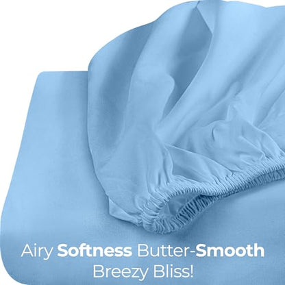 Utopia Bedding Twin Fitted Sheets - Bulk Pack of 2 Bottom Sheets - Soft Brushed Microfiber - Deep Pockets - Shrinkage & Fade Resistant - Easy Care (Twin, Navy)