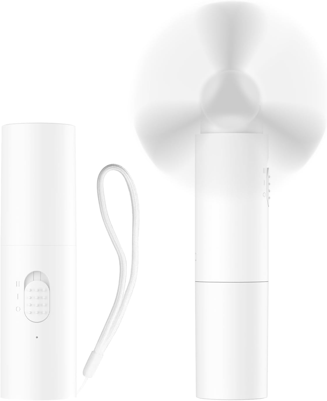 OLV Handheld Mini Fan - Portable Rechargeable 3000mAh Battery | 22+ Hours Runtime - White