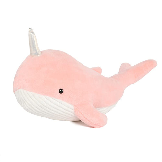 Tezituor Narwhal Stuffed Animal, Pink Plush Whale Narwhal Toy Ultra Soft Cute Narwhal Toy Plushie Hugging Pillow for Girls Kids Decor Party, 24 inch