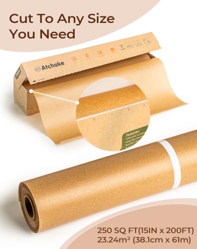 Unbleached Baking Parchment Paper Roll - 15 Inch, Heavy Duty & Food Safe