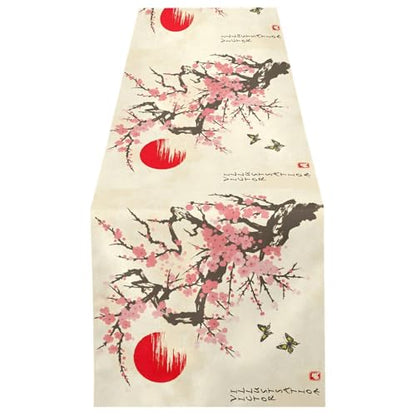 Double-Sided Cherry Blossom Table Runner 18x72 Inches for Wedding & Home Decor