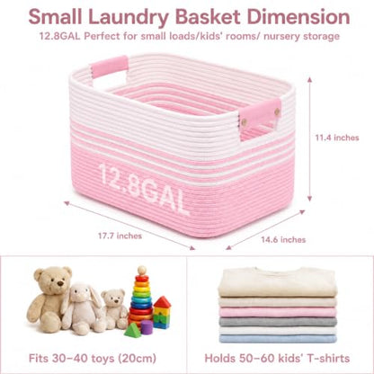 Kids Stuffed Animal Toy Storage Organizer - White Pink, 12.8 Gallon