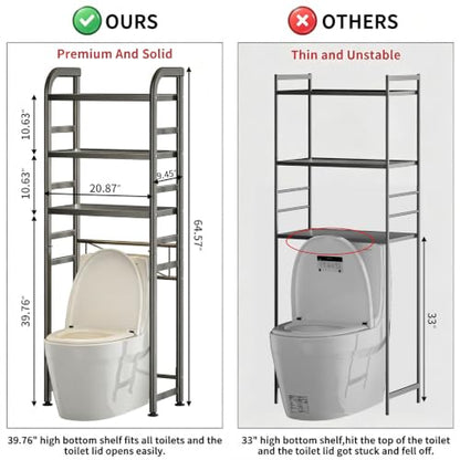 Over The Toilet Storage Rack Black Bathroom Organizer Space Saver