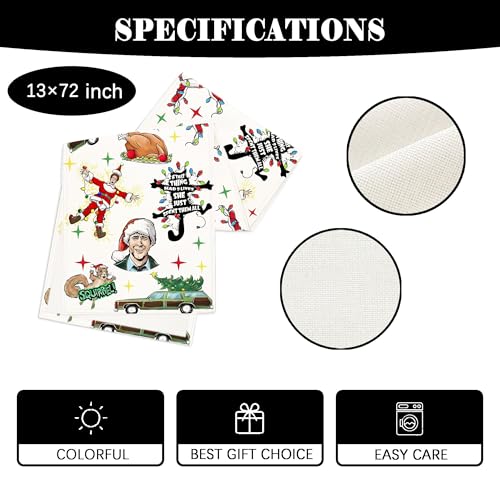 White Christmas Table Runner 13x72 Inch Holiday Home Party Decor