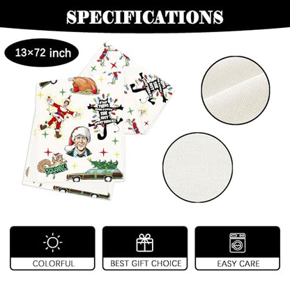 White Christmas Table Runner 13x72 Inch Holiday Home Party Decor