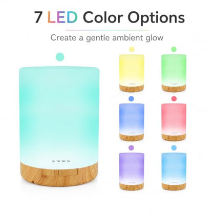 Compact 300mL Humidifier with Timer and Ambient Light for Bedroom and Office