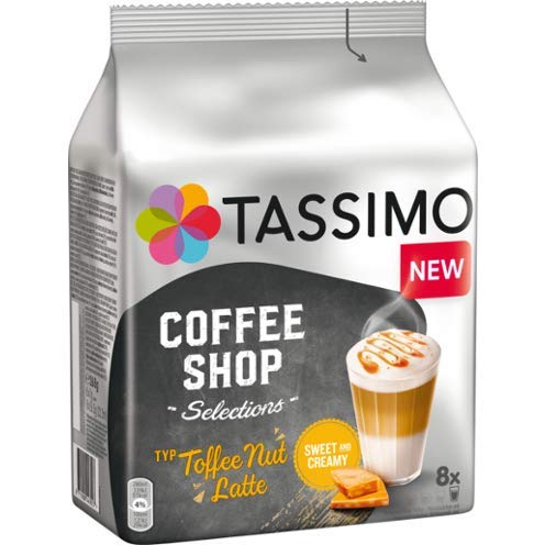 Tassimo Coffee T Discs - T-disc - Capsules TOFFEE NUT LATTE coffee pods 1 pack/8 discs