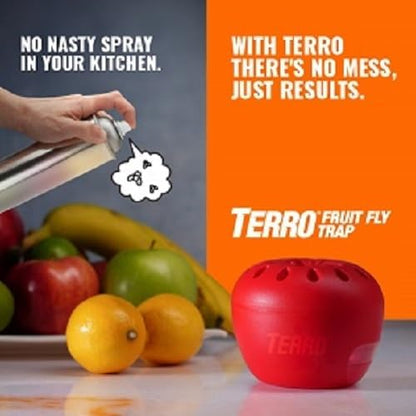 Terro T2502 Indoor Fruit Fly Trap - Ready-to-Use with Built-In Window | 2 Traps + 90-Day Lure Supply
