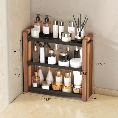3-Tier Bathroom & Kitchen Countertop Organizer - Acacia