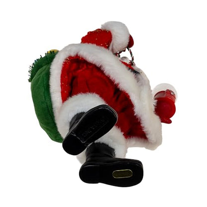 Christmas Santa Figurine 10.5 Inch Fabric Bubblegum Holiday Decoration