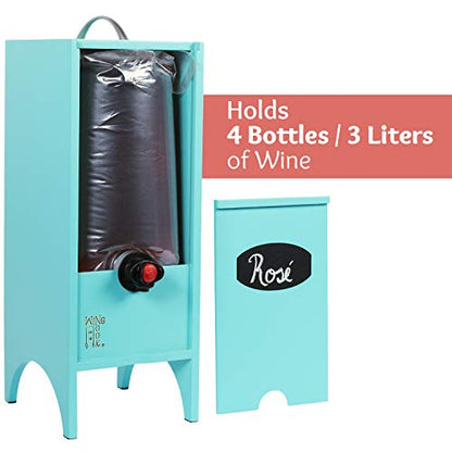 3L Turquoise Decorative Wine Dispenser with Chalk for Parties & Gifting