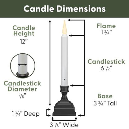 Antique Bronze Battery Operated LED Window Candle with Sensor & 8-Hour Timer - Pack of 4