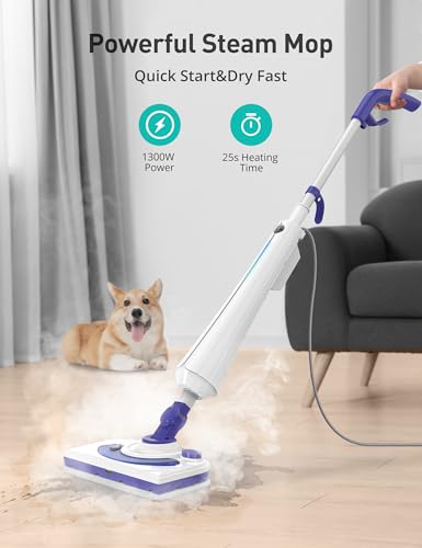 Indigo Professional Steam Mop Cleaner 1300W Floor Steamer with Detergent Chamber