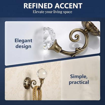 Bronze Crystal Aluminum Alloy Curtain Holdbacks - 2 Pack, Elegant Tiebacks with Hardware