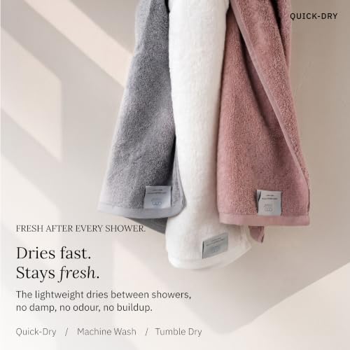 Organic Cotton Bathroom Towel Set of 6 - Soft Blue, GOTS Certified