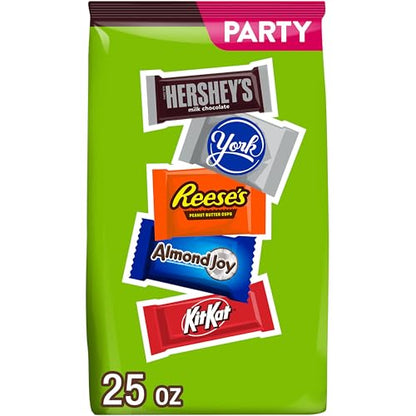 HERSHEY'S Assorted Chocolate Candy Variety Pack - 25 Ounce - Includes Milk, Dark, Reese's, Almond Joy & Kit Kat