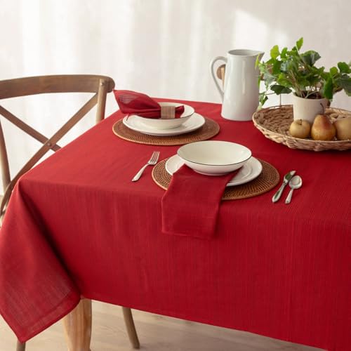 Benson Mills Millennium Red Tablecloth 60x84 Rectangular - Contemporary Linen