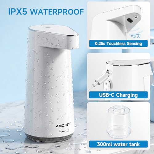 White Automatic Foaming Hand Soap Dispenser Touchless Kids Bathroom 1 Pack