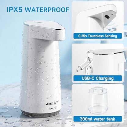 White Automatic Foaming Hand Soap Dispenser Touchless Kids Bathroom 1 Pack