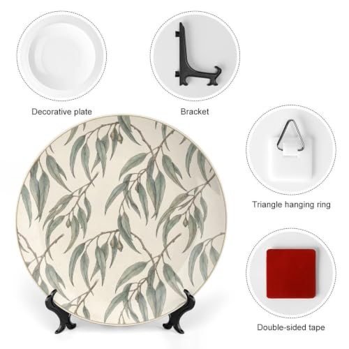 Eucalyptus Decorative Plates for Display - 10 Inch, Nature 006