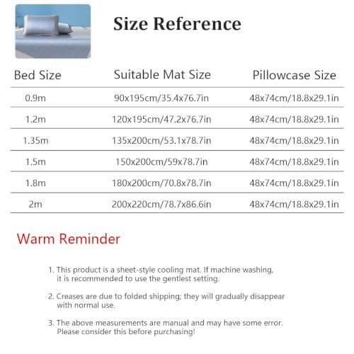 Blue Foldable Cooling Sleeping Mat with Pillowcase - 120x195cm Ice Silk Bed Pad