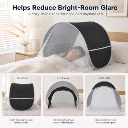 Night Shift Light-Blocking Bed Tent with Mesh Vents for Sleep Privacy