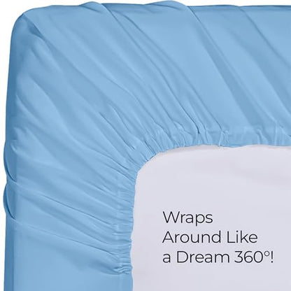 Utopia Bedding Twin Fitted Sheets - Bulk Pack of 2 Bottom Sheets - Soft Brushed Microfiber - Deep Pockets - Shrinkage & Fade Resistant - Easy Care (Twin, Navy)