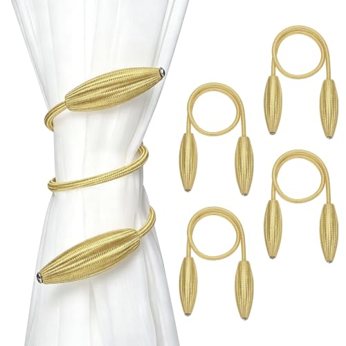 uxcell Champagne Twist Curtain Tiebacks 4Pcs - Decorative Drapery Holdbacks