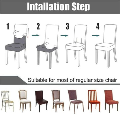 Colorful Velvet Dining Chair Covers 4PCS Washable Parsons Slipcovers Navy Blue