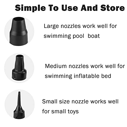 Replacement Air Pump Nozzles Set - 3 Sizes for Inflatable Beds Pools & Toys
