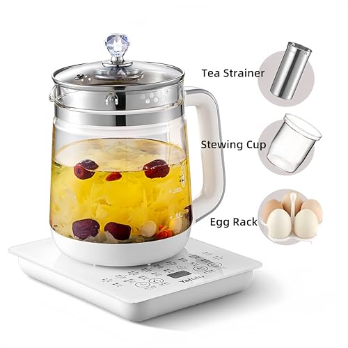 Large Glass Electric Kettle with Stew Pot 1.8L Multifunctional Home Appliance