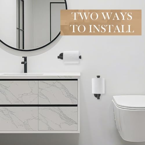 Wall Mount Toilet Paper Holder Matte Black Stainless Steel Bathroom Accessory