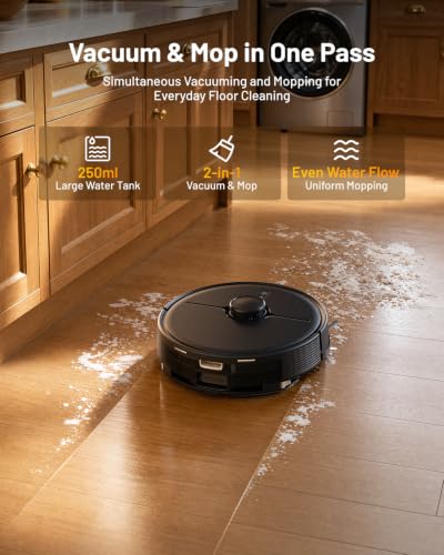Robot Vacuum and Mop with Self-Empty Station 8000Pa Deep Black