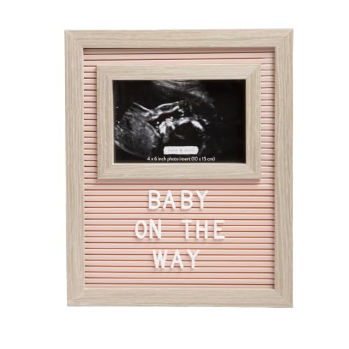 Pink Sonogram Letterboard Frame for Nursery - Personalized Pregnancy Keepsake - Variation of Pink Sonogram Letterboard