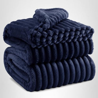 Bedsure GentleSoft Navy Blue California King Size Blanket for Couch - Cozy Soft Blankets for Women, Cute Small Fleece Throws for Girls, Birthday Gifts for Women, Navy, 102x96 Inches
