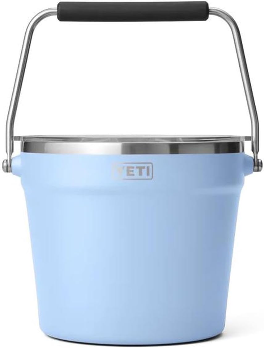 YETI Rambler Beverage Bucket, Double-Wall Vacuum Insulated Ice Bucket with Lid, Big Sky Blue
